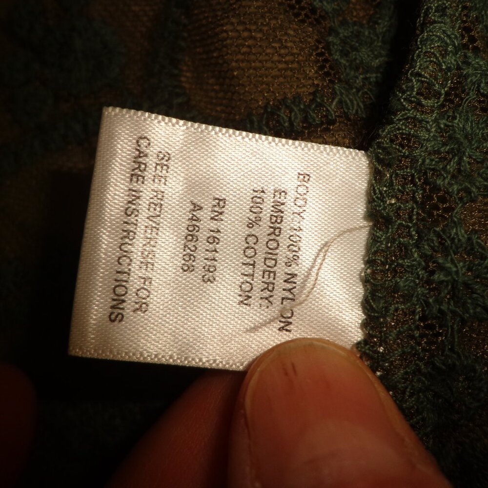 NWOT Indigo Thread Co. Sheer Embroidery Boho Open Duster XS Green  Long Sleeves - Picture 15 of 16